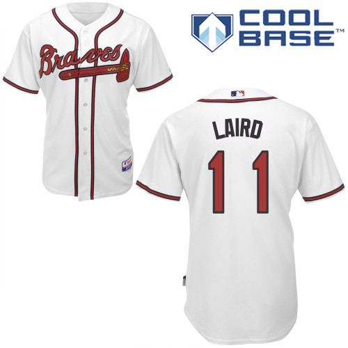 Gerald Laird #11 MLB Jersey-Atlanta Braves Men's Authentic Home White Cool Base Baseball Jersey